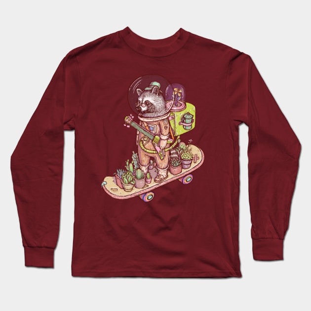 Raccoon space suits Long Sleeve T-Shirt by makapa